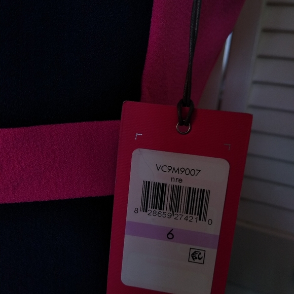 Vince Camuto Navy Colorblock Sleeveless Wide-Leg Jumpsuit Sz 6 Pink Red - Picture 8 of 14